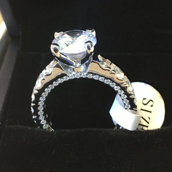 ITALO 925 SILVER Royal Classic Pave Ring 💍 7.25 - Picture 3 of 14